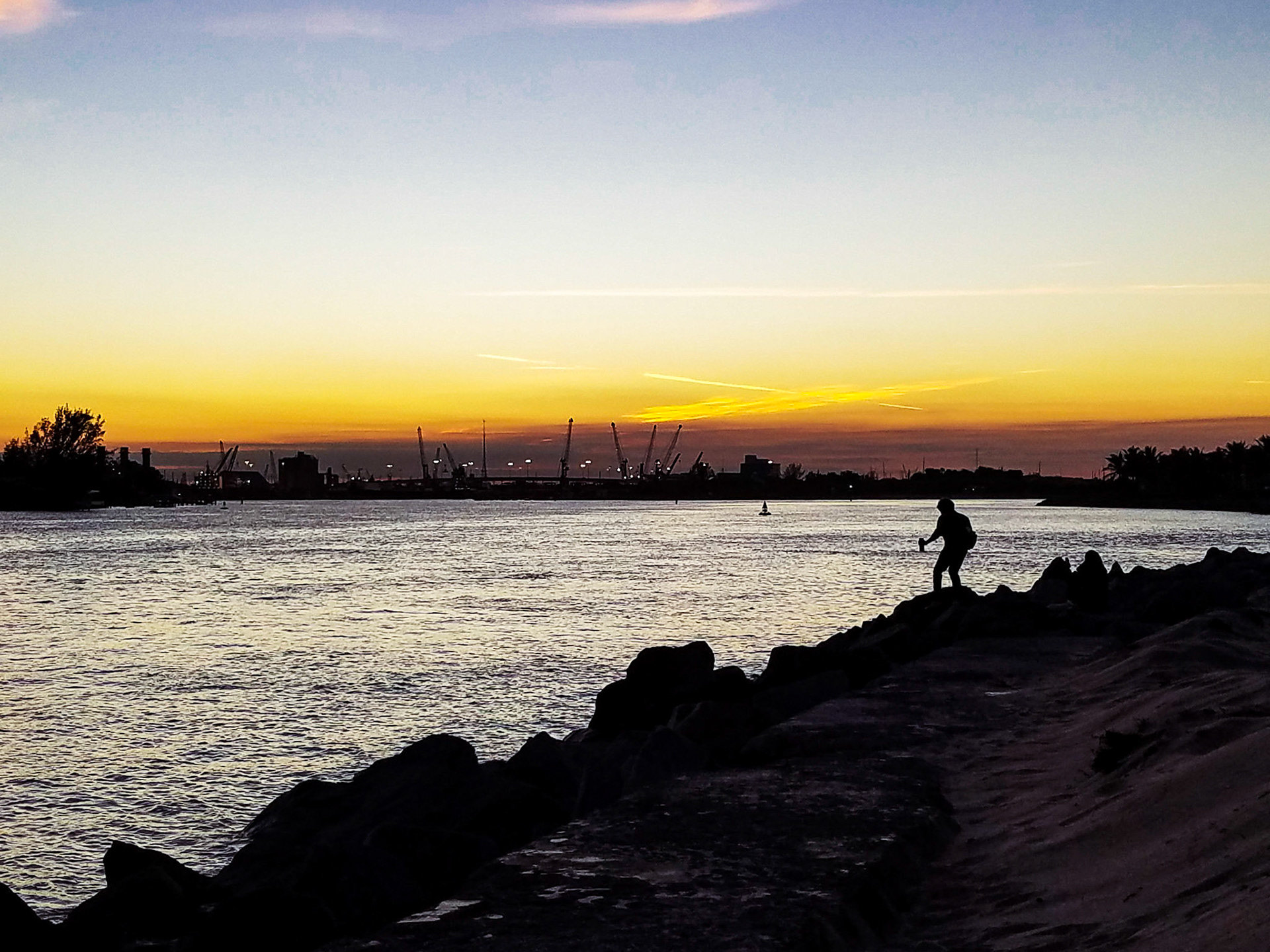 Sunset at the port.