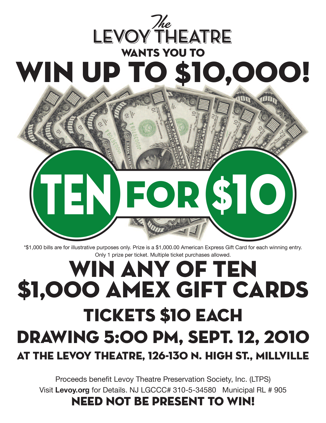 $10,000 Raffle Poster