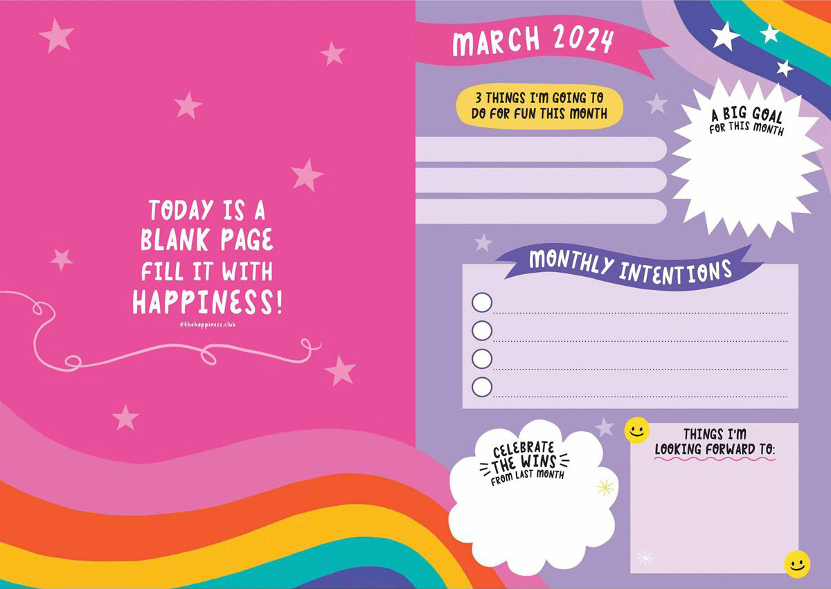 The Happiness Club 'Happy Days' Diary & Planner Spread