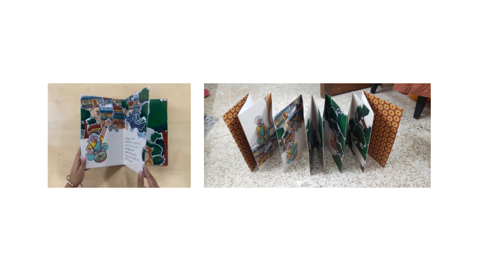 The final prototype, an accordion style book.