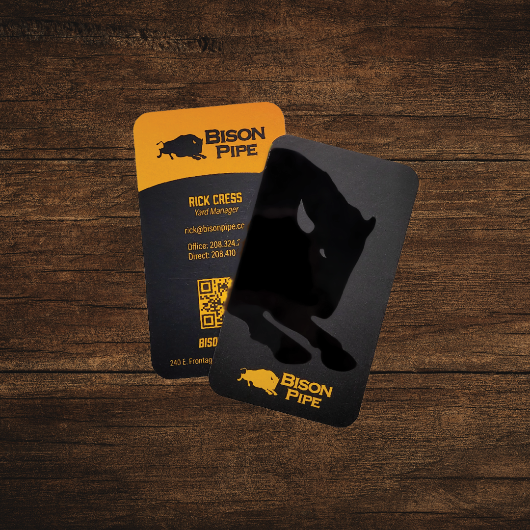 Black on Black Business Card Using Raised UV - Addy Award - 2023