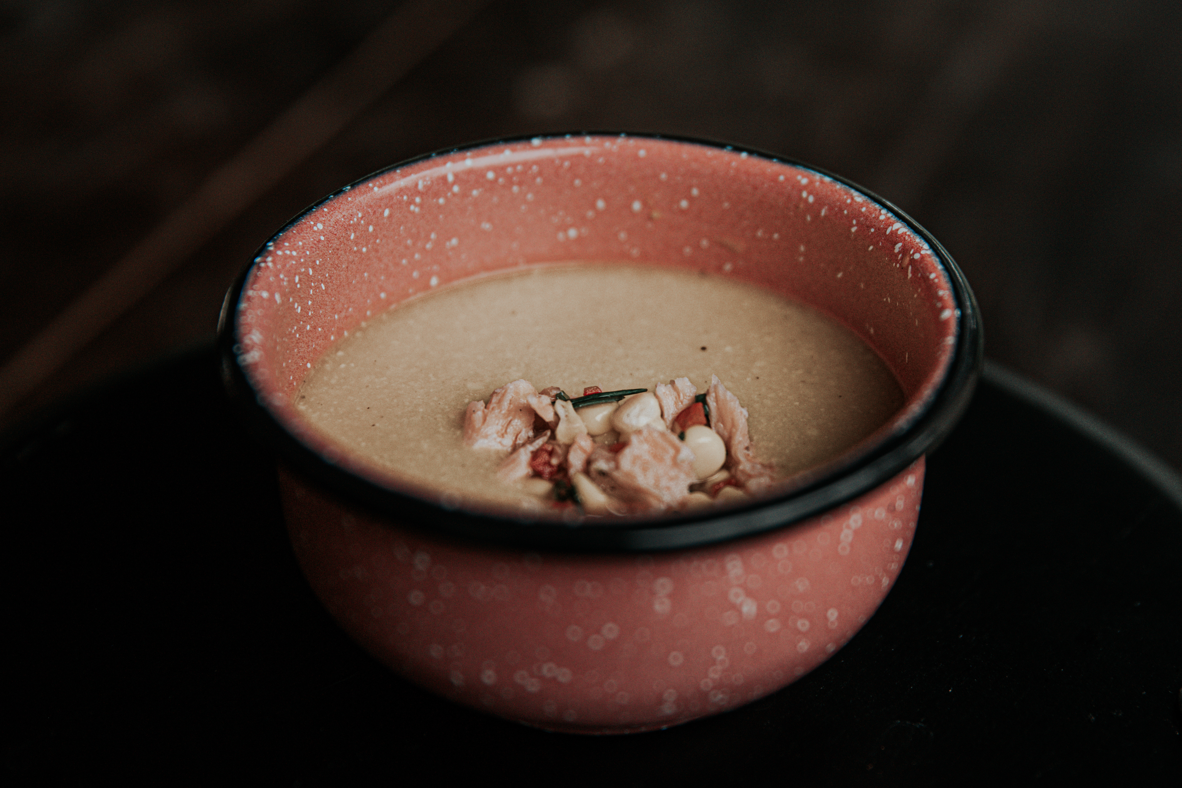 Mini Crema de Maíz con trucha ahumada
