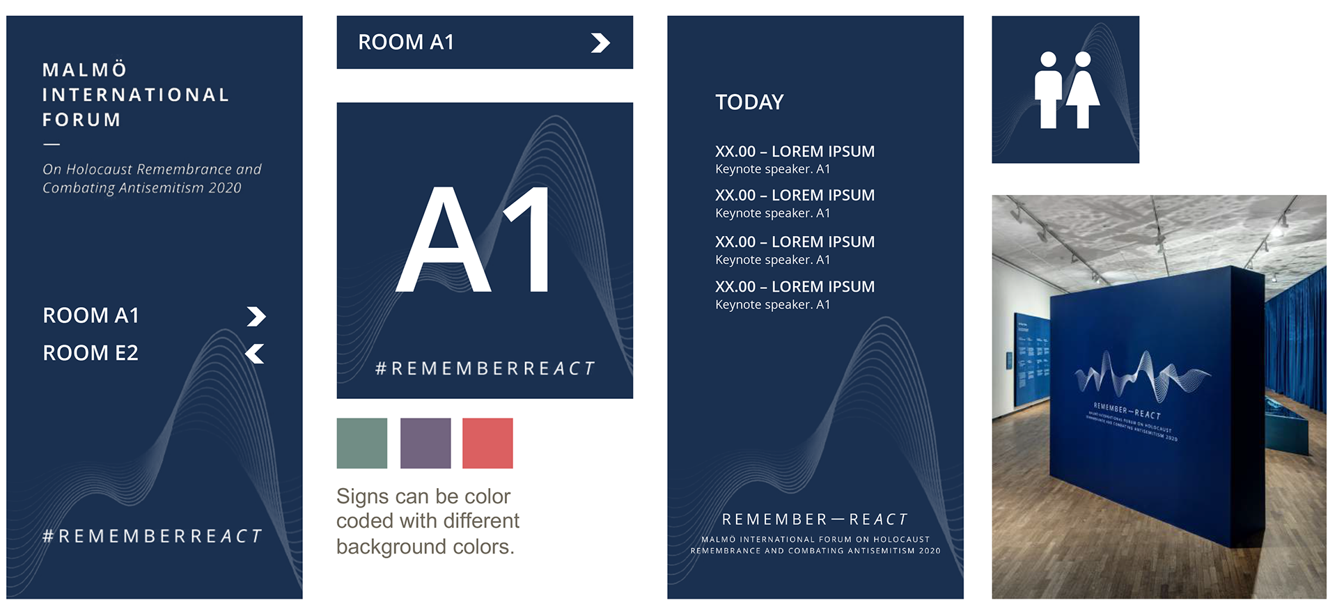Visuell kommunikation för konferens Remember React av Roth Design Studio