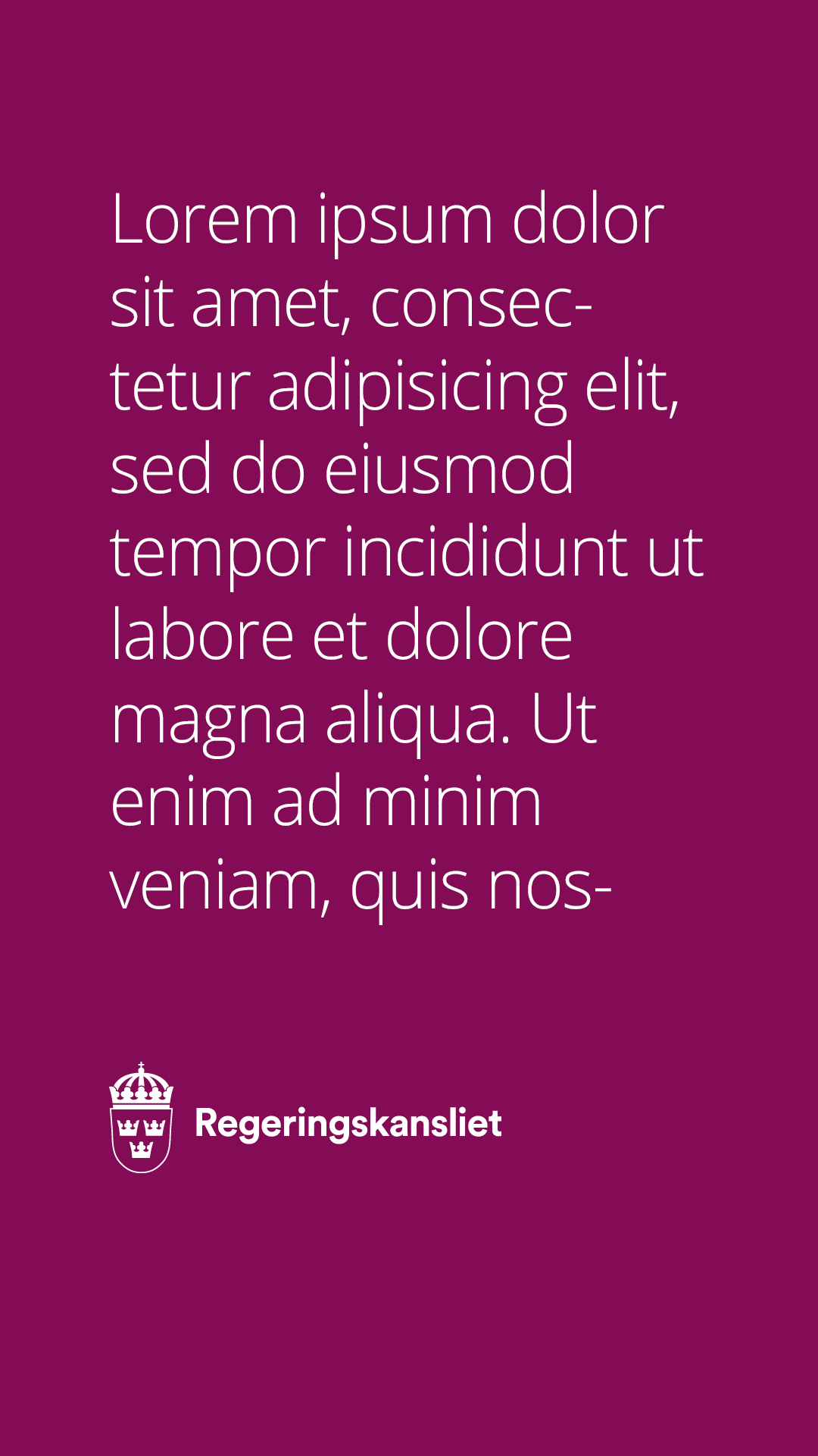 Visuell kommunikation för Regeringskansliet av Roth Design Studio