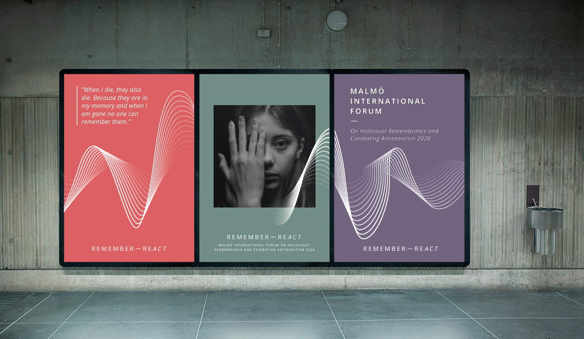 Visuell kommunikation för konferens Remember React av Roth Design Studio