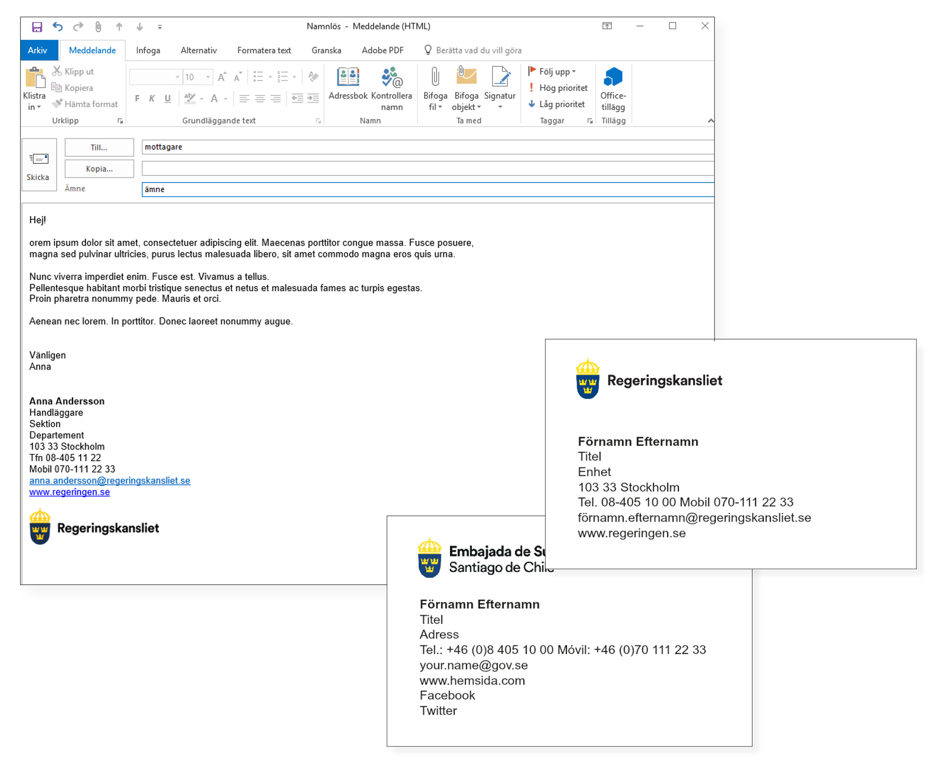 Visuell kommunikation för Regeringskansliet av Roth Design Studio