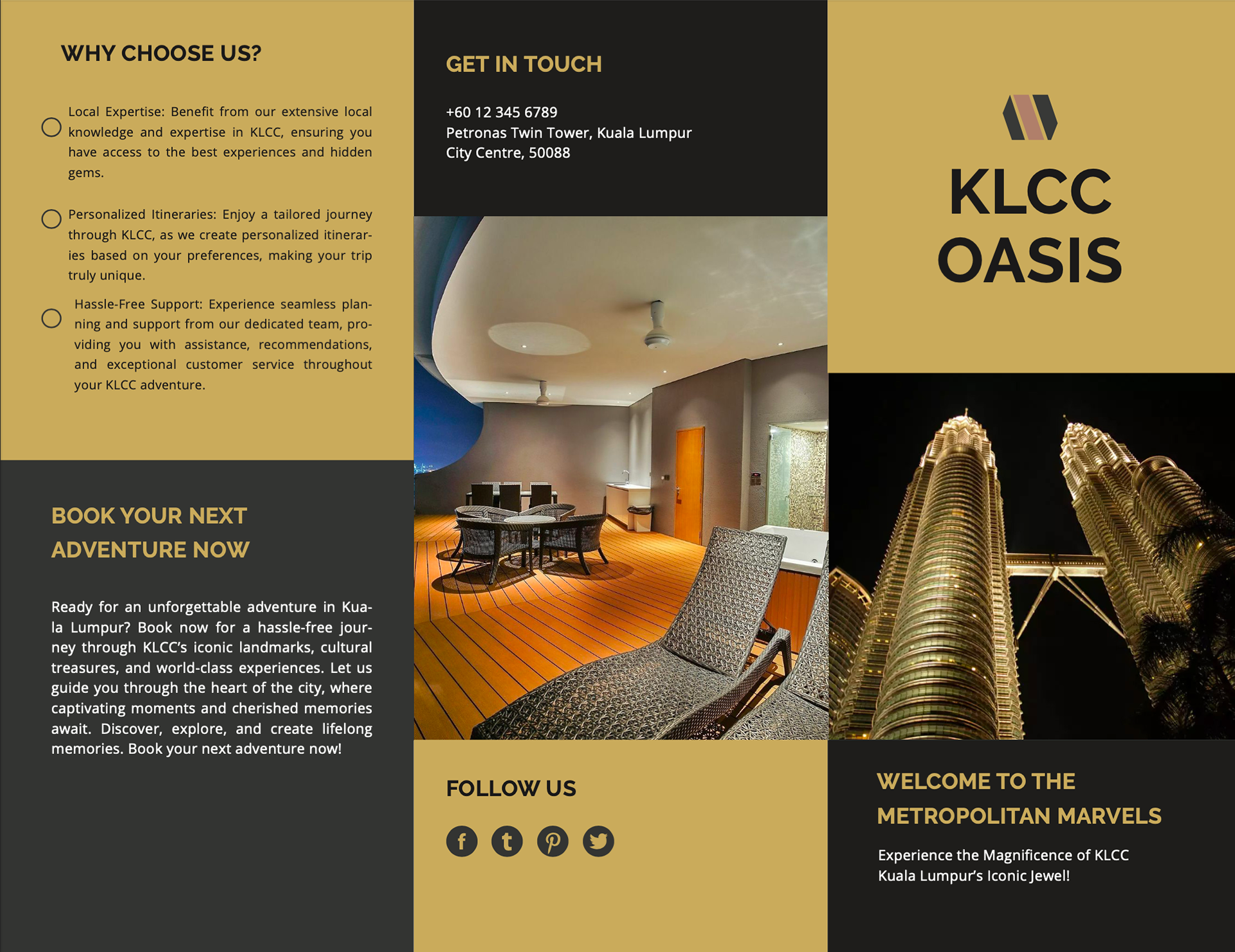 Brochure Design: where minimal meets simplicity. Basic hierarchy is crucial for viewers.