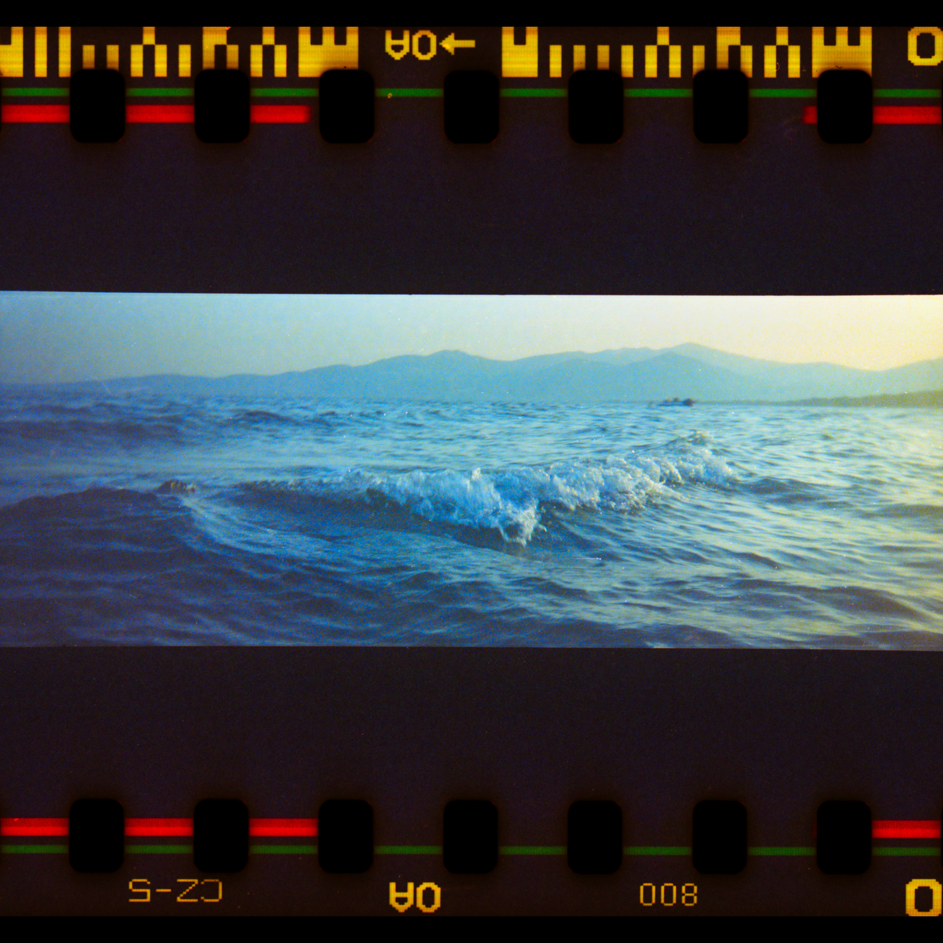 Seabreath.1 Seascapes,Greece,2022 With an old (20+ years)Fuji quicksnap panorama camera,shot at the sea & Rio-Antirio bridge