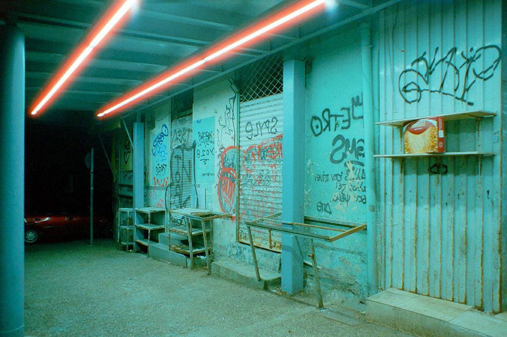 Night "chaos" Athens city at night,Dec.2022 Cinestill800t Nikonf301