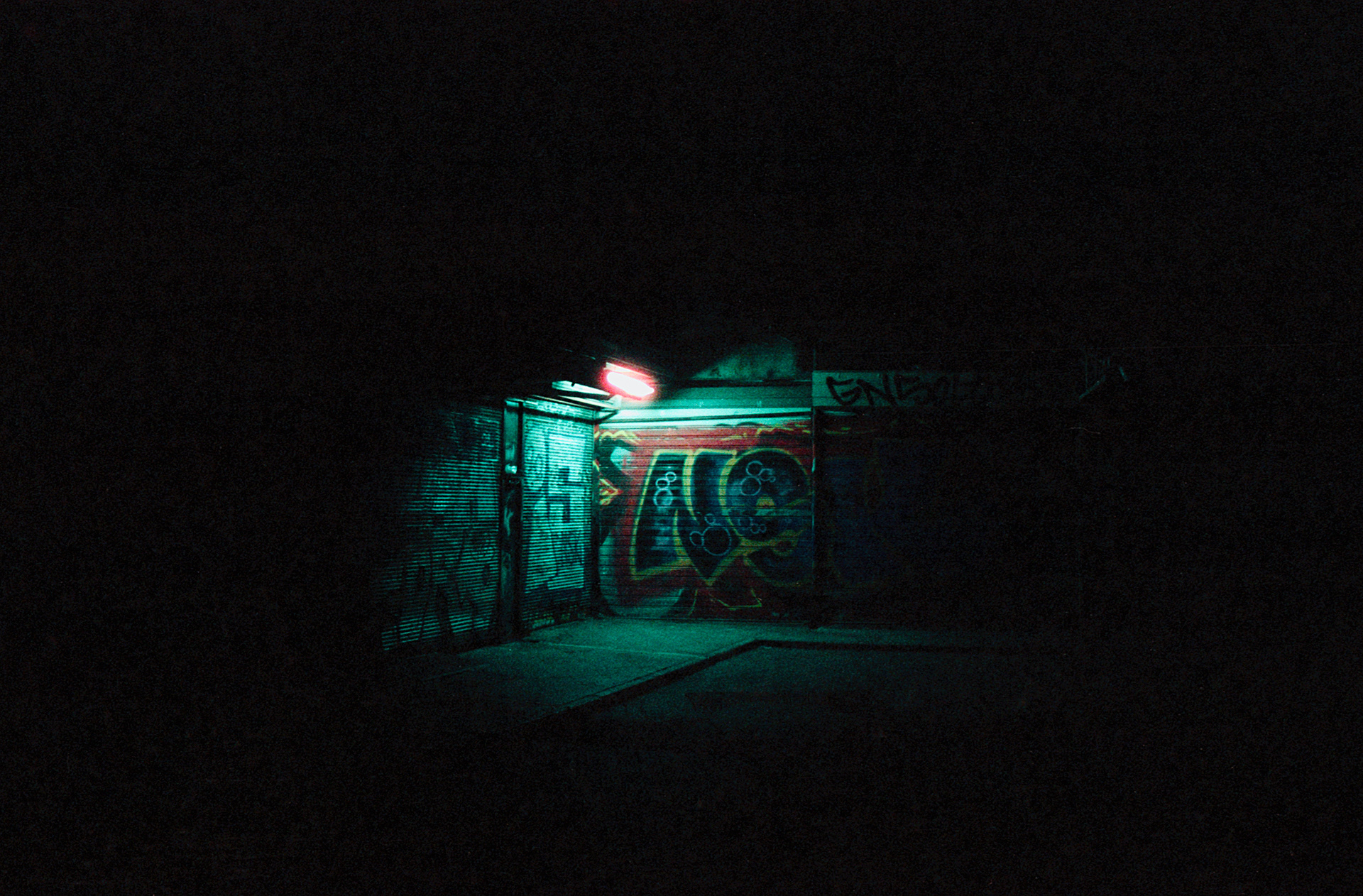 From City "dystopia" mini series of photographs Athens,winter 2021-2022 With 35mm cinestill 800t film