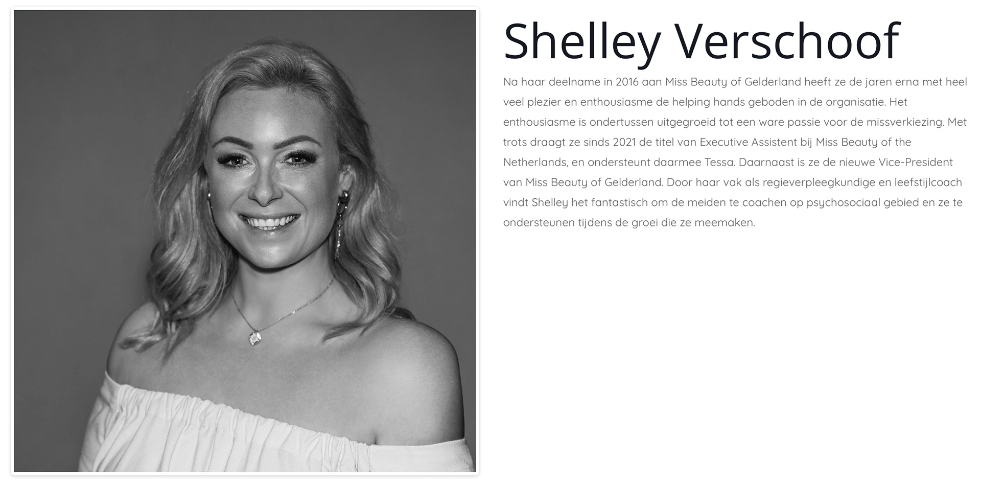 Shelley for Miss Beauty of the Netherlands