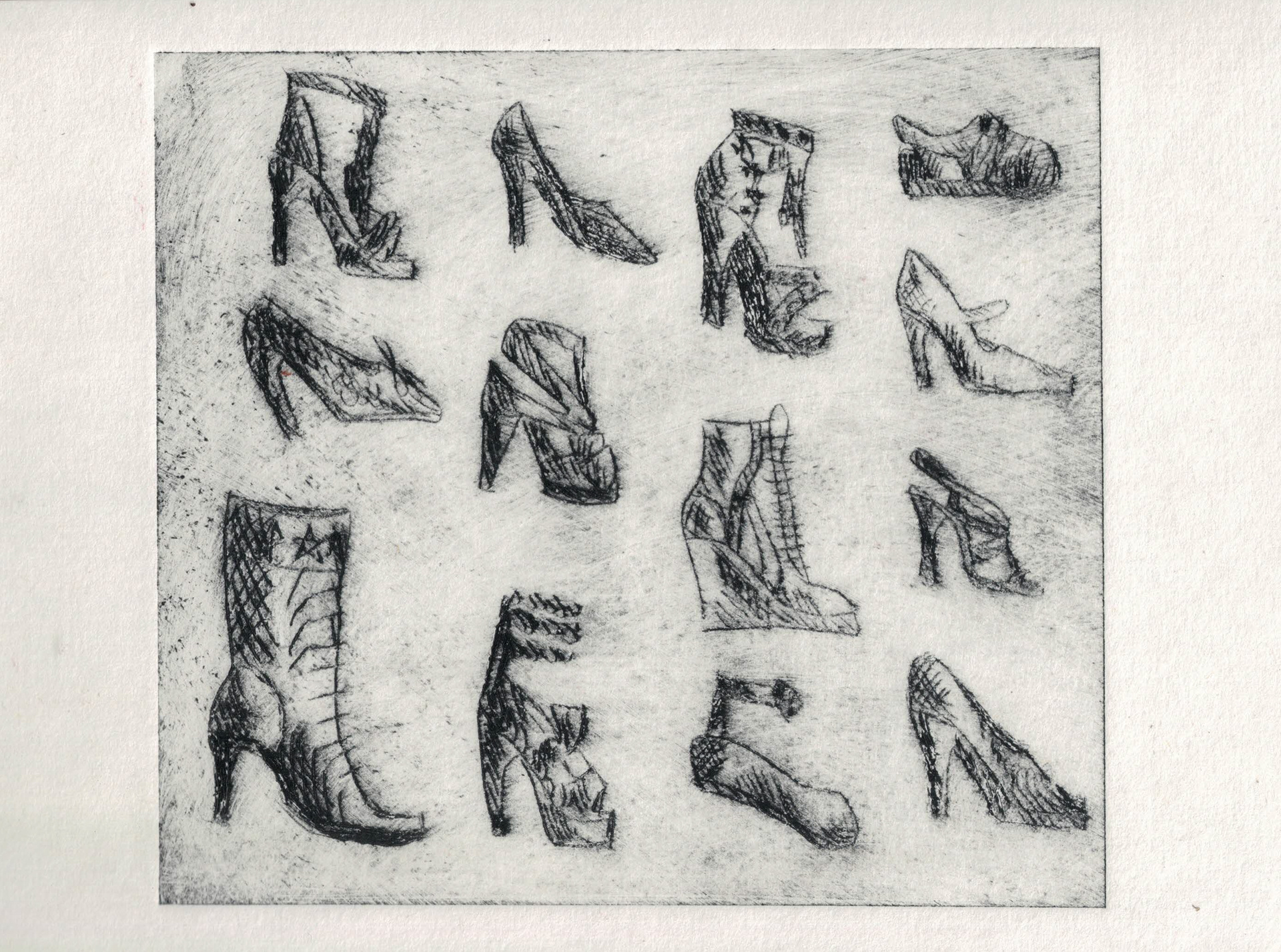 Shoes drypoint