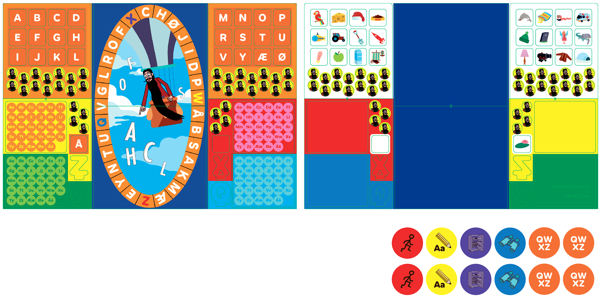 Gameboard with accompanying parts