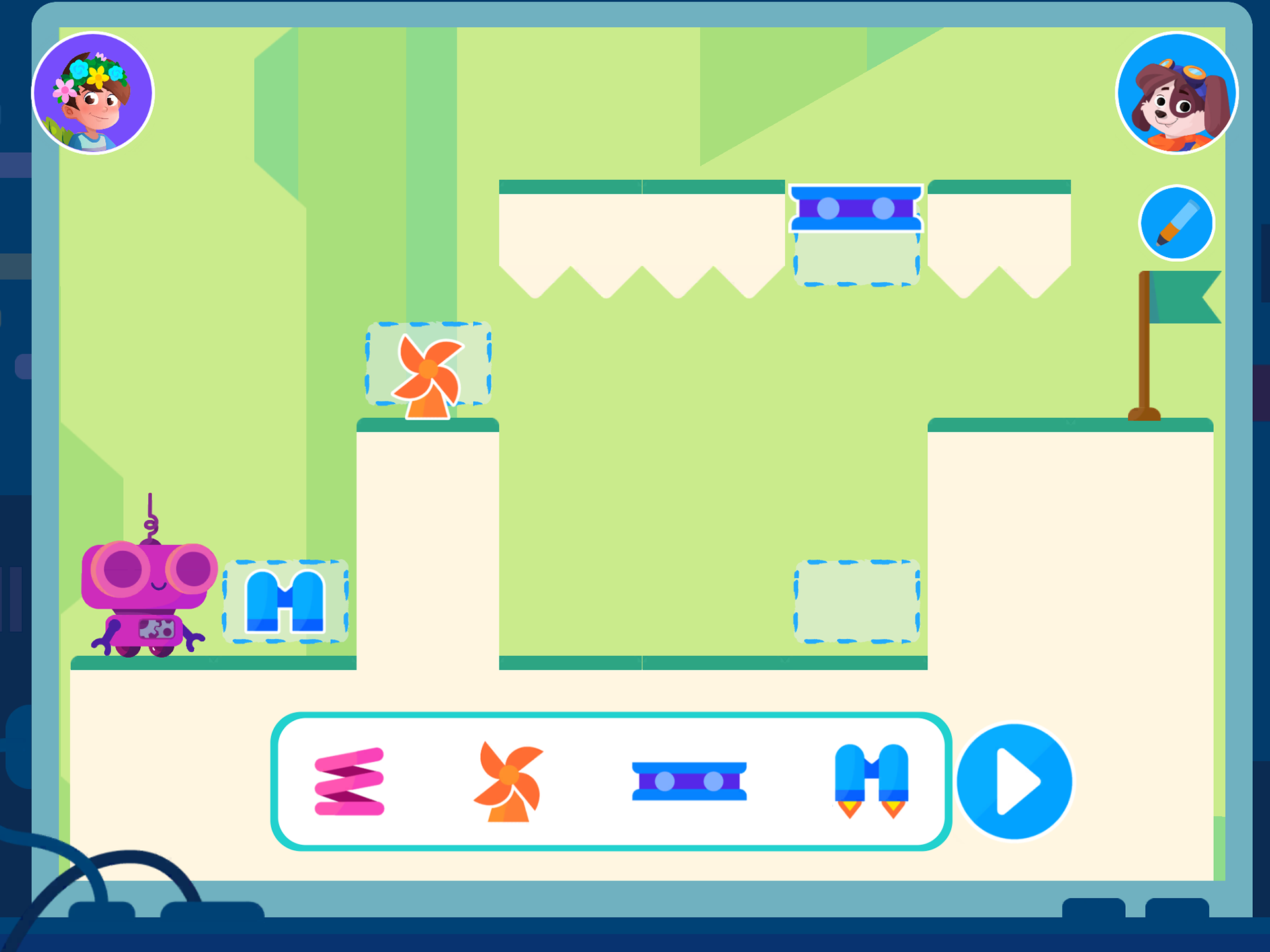 In this game kids have to find out the right sequence of items so that the robot Bonki can reach the other side of the screen