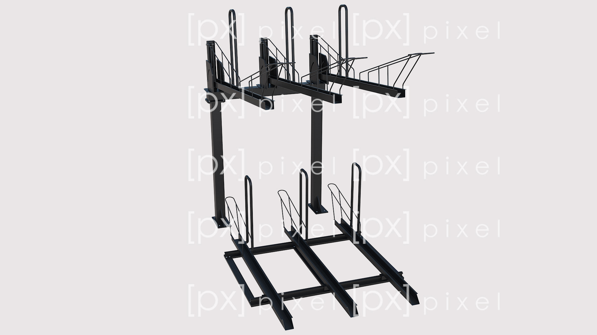 EZ-Lift™ High-Density Transversal_Kinetic Bike Parking ™ Copyright Product
