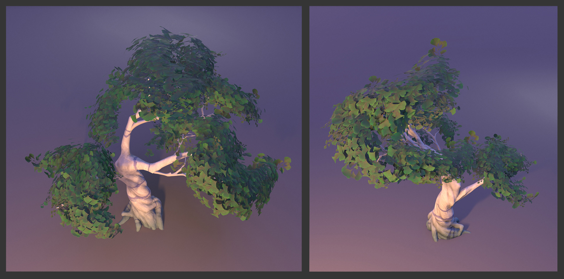 Textured Ginkgo Trees - Variant 2