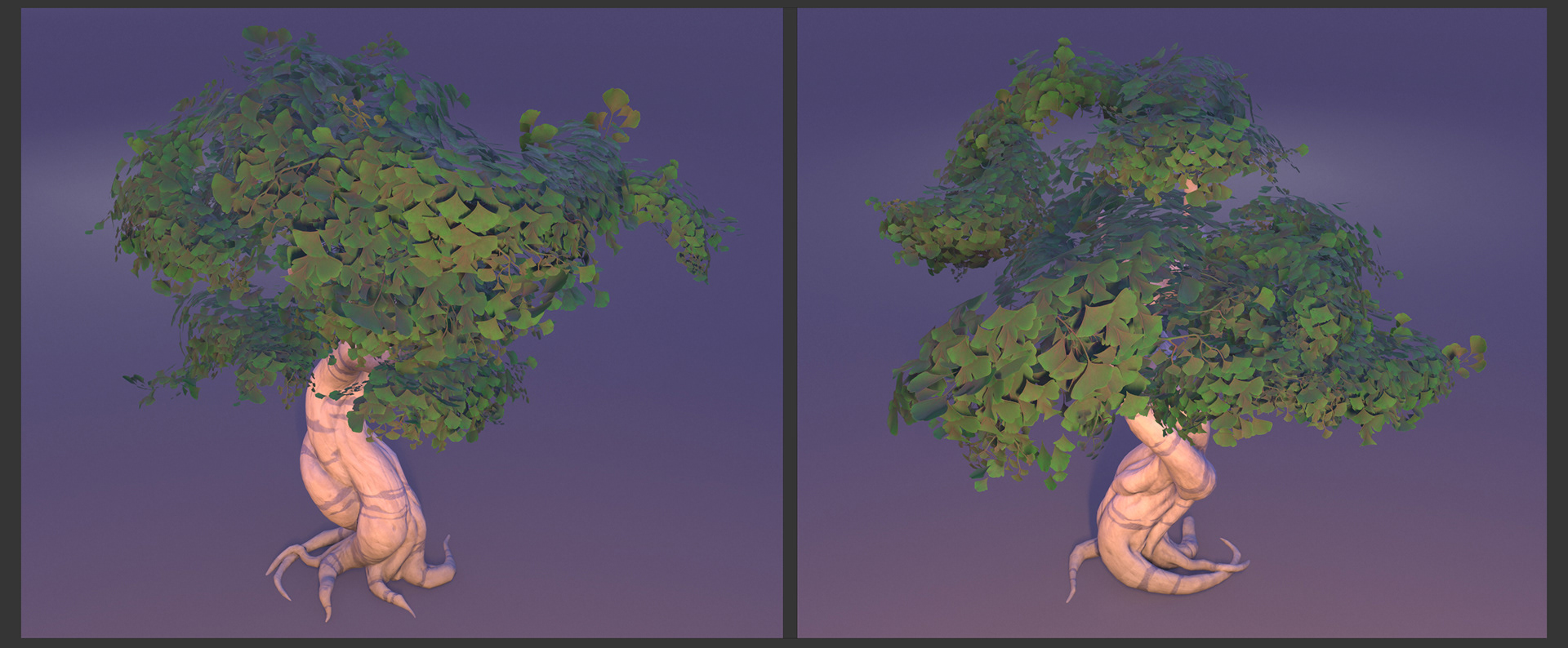Textured Ginkgo Trees - Variant 1