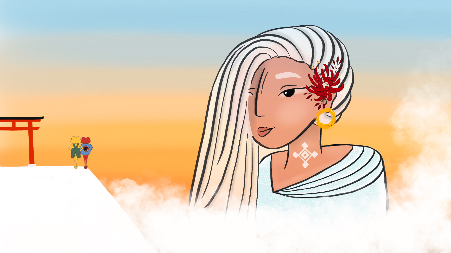 The local goddess appears