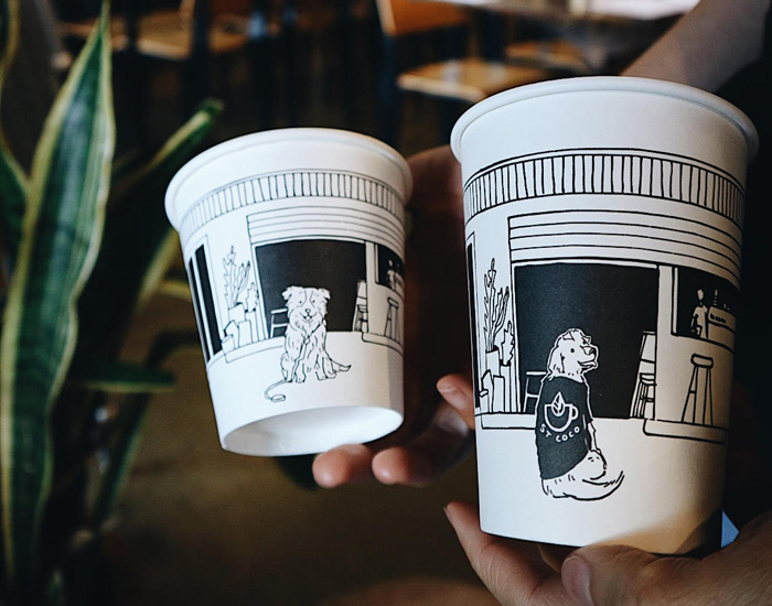 Illustrated coffee cups