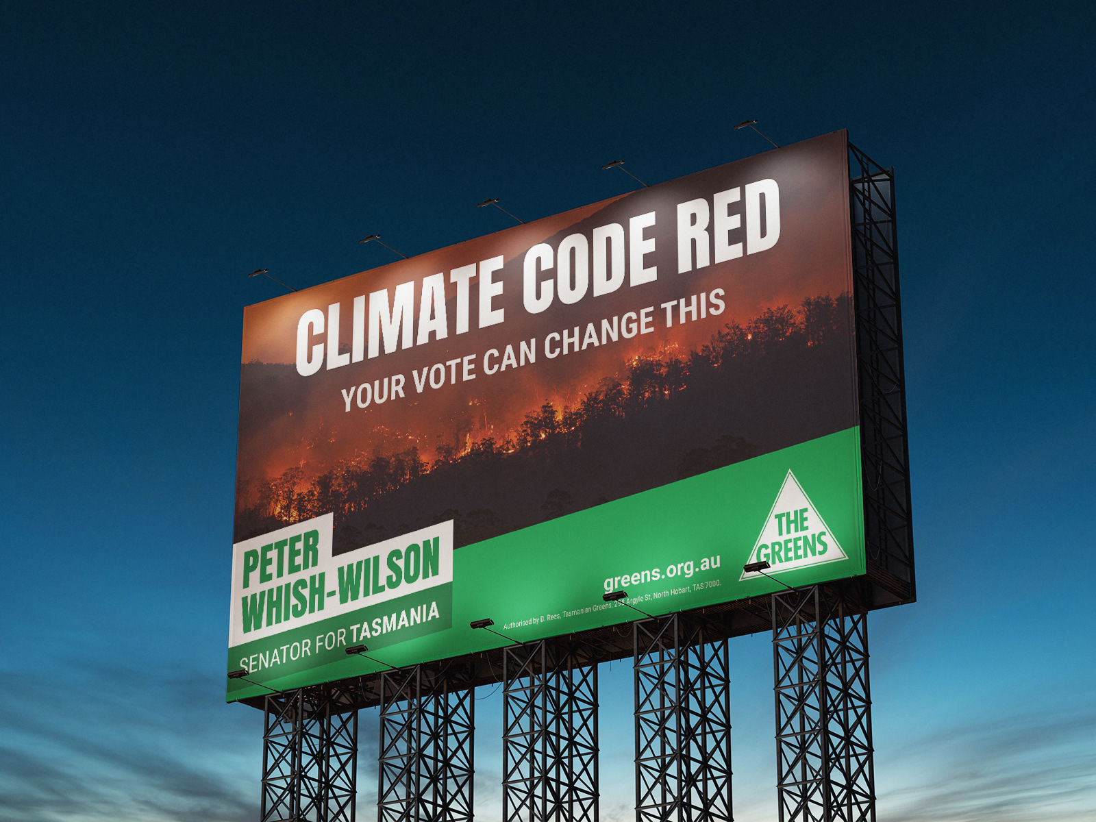 TAS Federal Election billboard