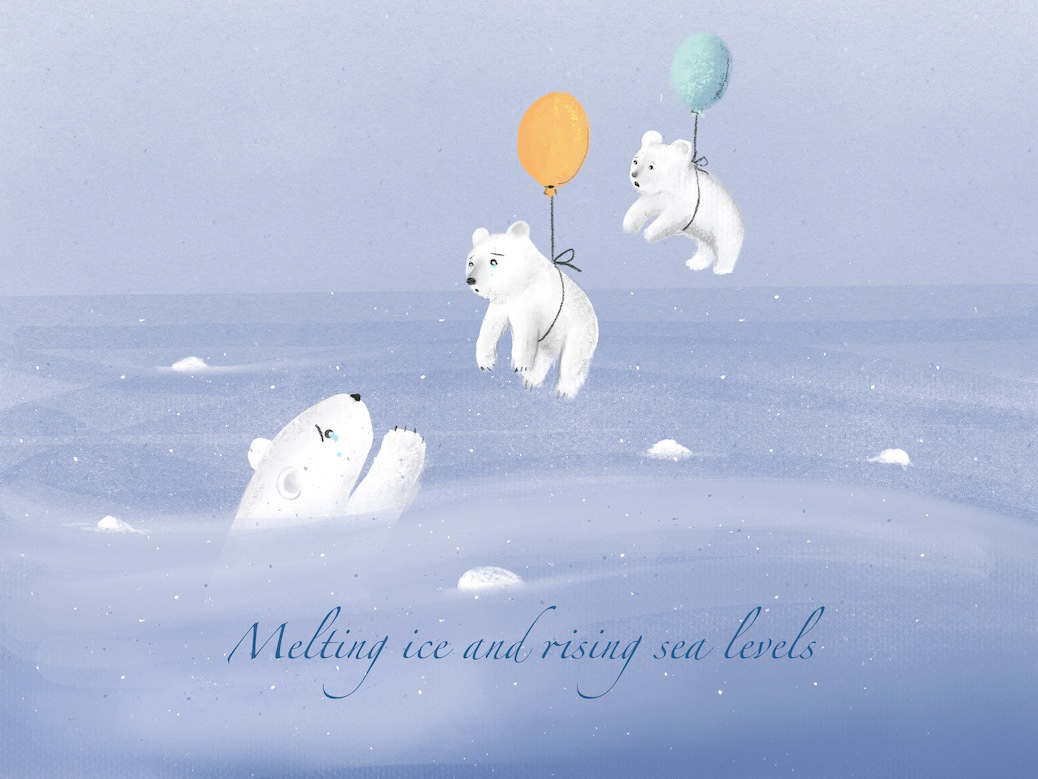 Planet Posters. melting ice and rising sea levels. Maiby ice will become a rare thing, a tresure which exists in fairy tales only... This is my creation for editartz December prompt .
