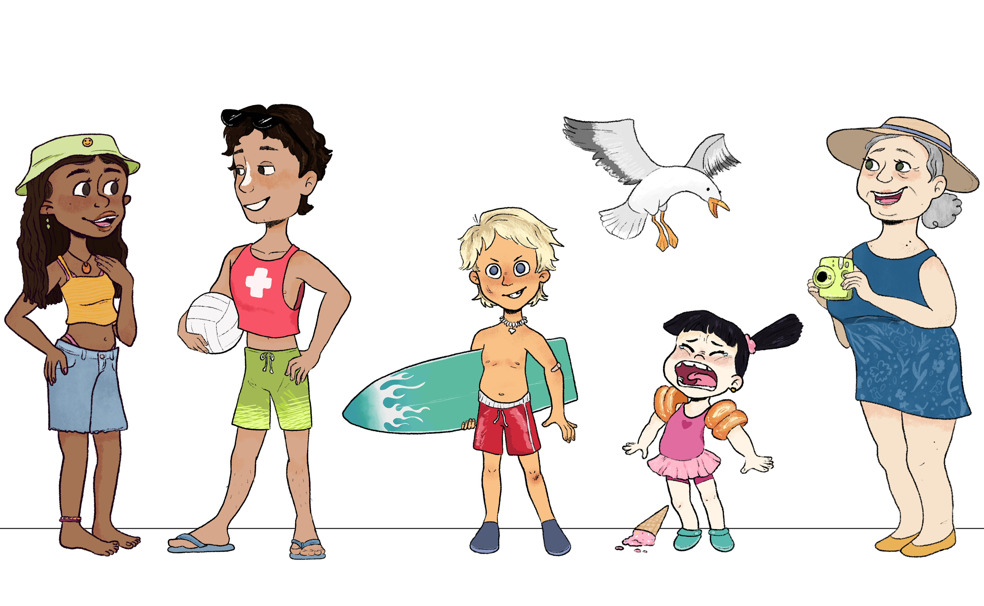 Beach Characters Lineup