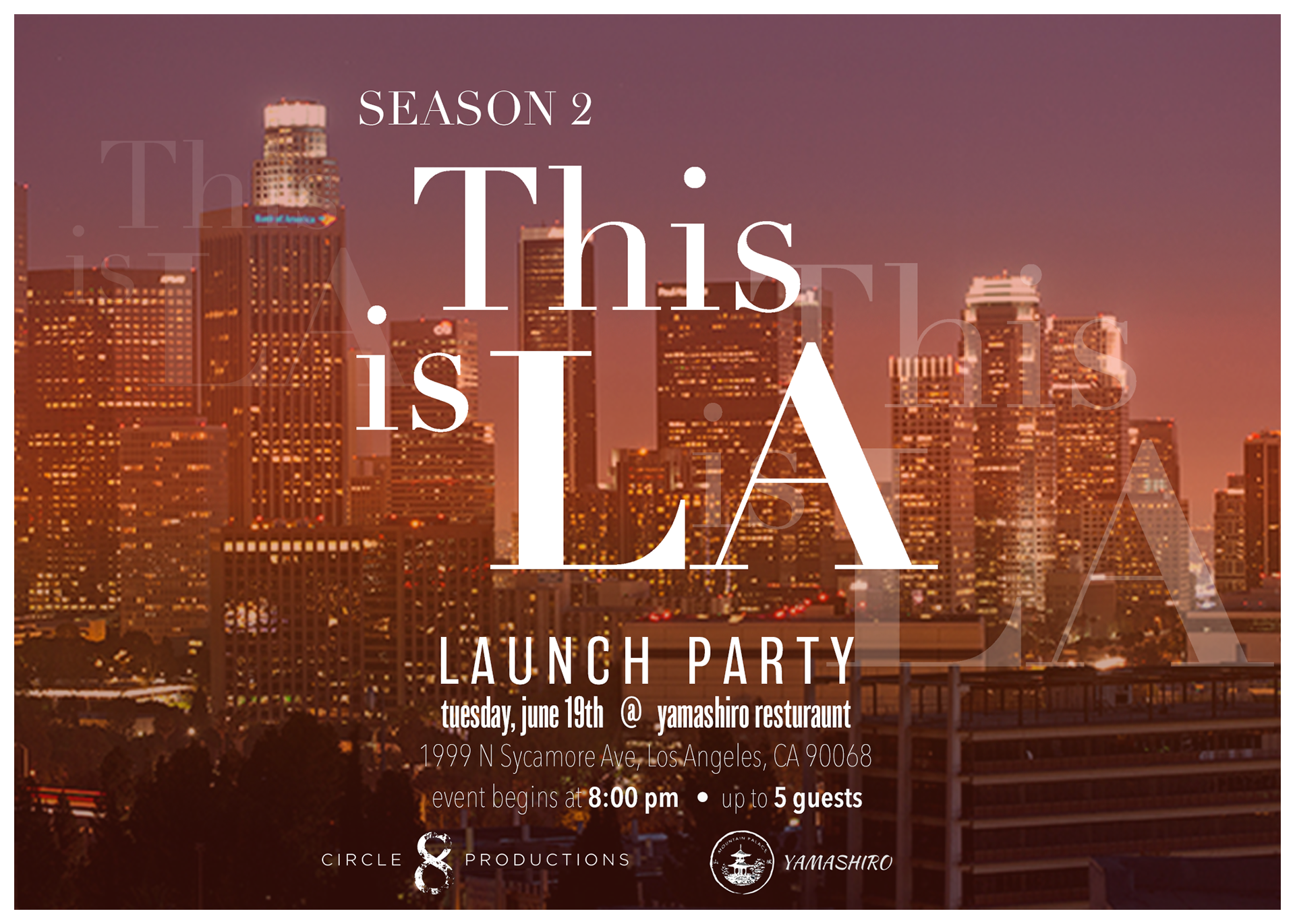 Promotional Material: This is LA Season Premiere Party Invitation