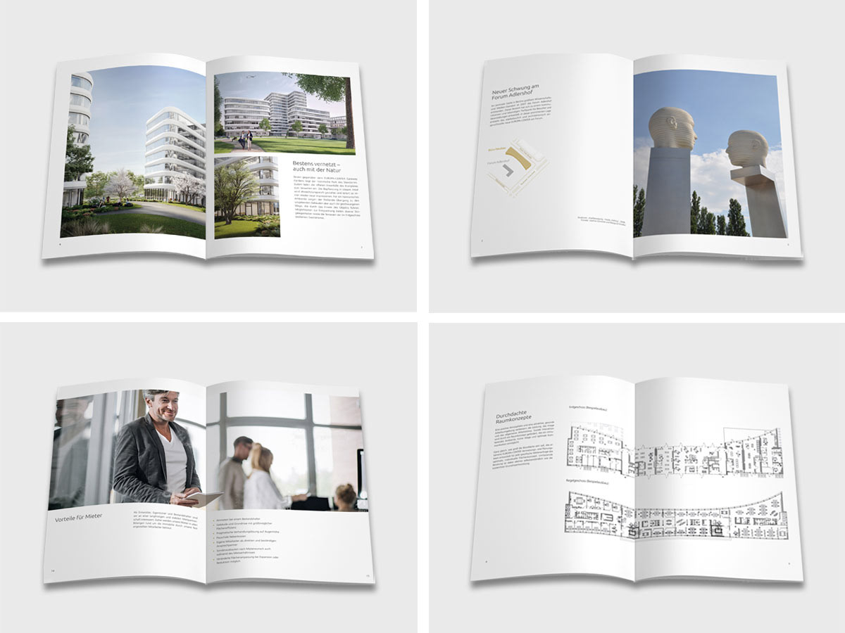 Broschüre, Innenseiten, Immobilienunternehmen, Design, Grafik, Konzeptentwicklung, Hamburg