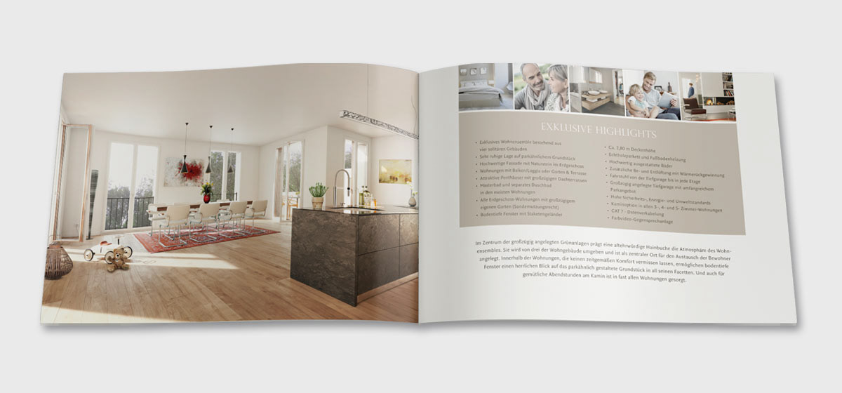 Broschüre, Katalog, Immobilie, Design, Grafik, Hamburg, Innenseiten
