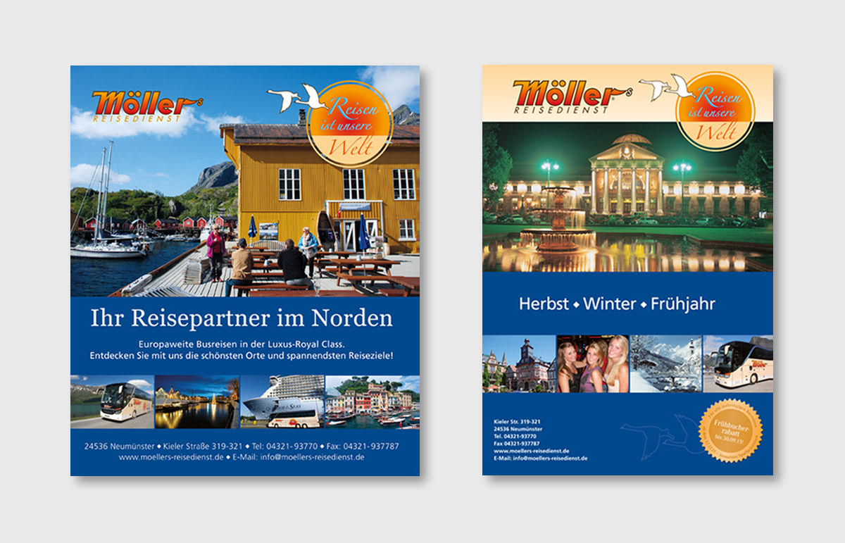 Flyer, Reiseunternehmen, Design, Grafik, Hamburg, Titelseiten