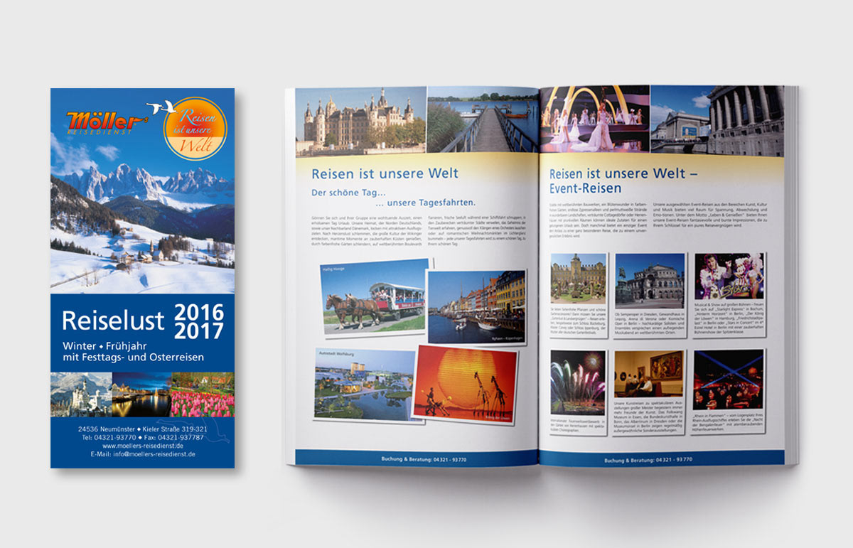 Flyer, Reiseunternehmen, Design, Grafik, Hamburg