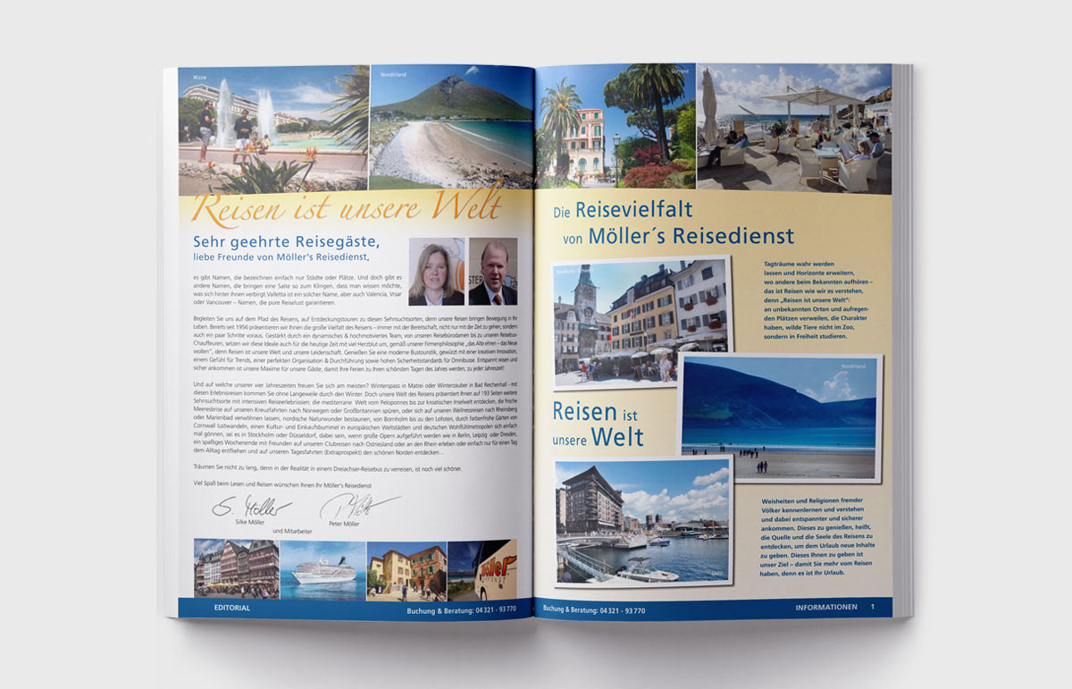 Katalog, Reiseunternehmen, Design, Grafik, Hamburg, Innenseiten