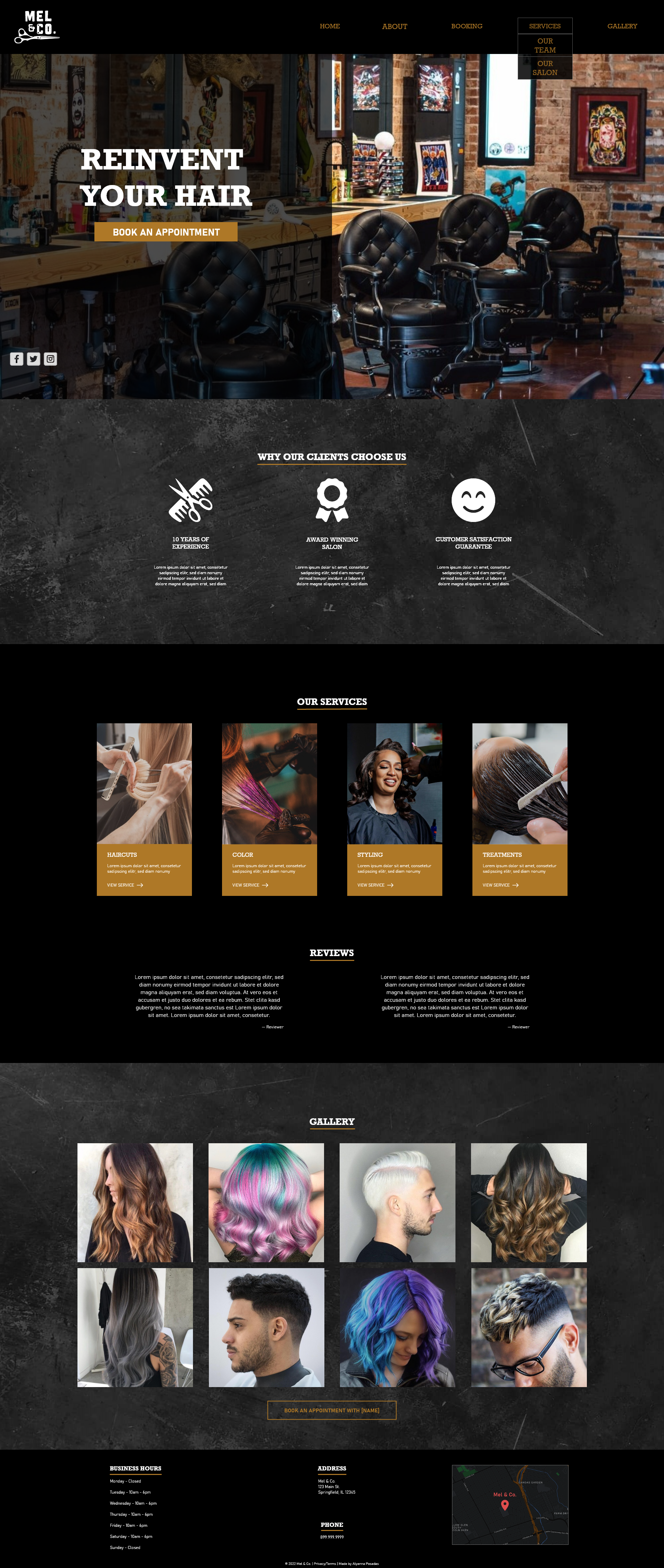 Web landing page - full spread