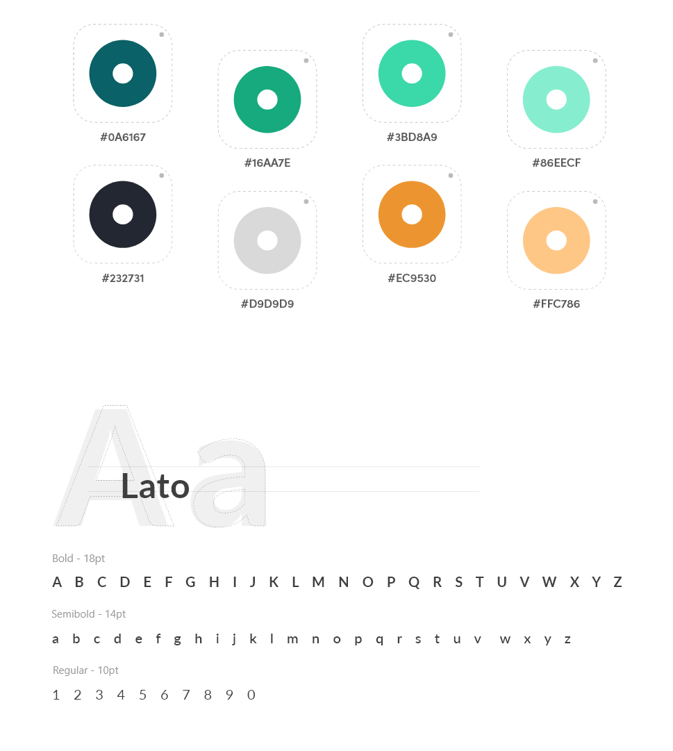 Color palette and typography