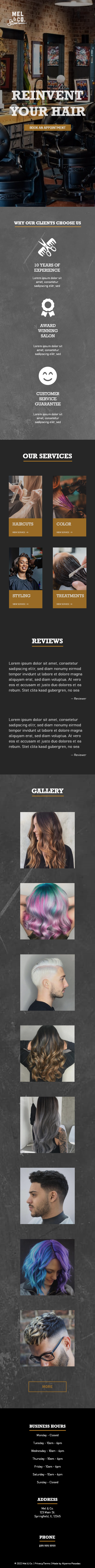 Mobile landing page - full spread