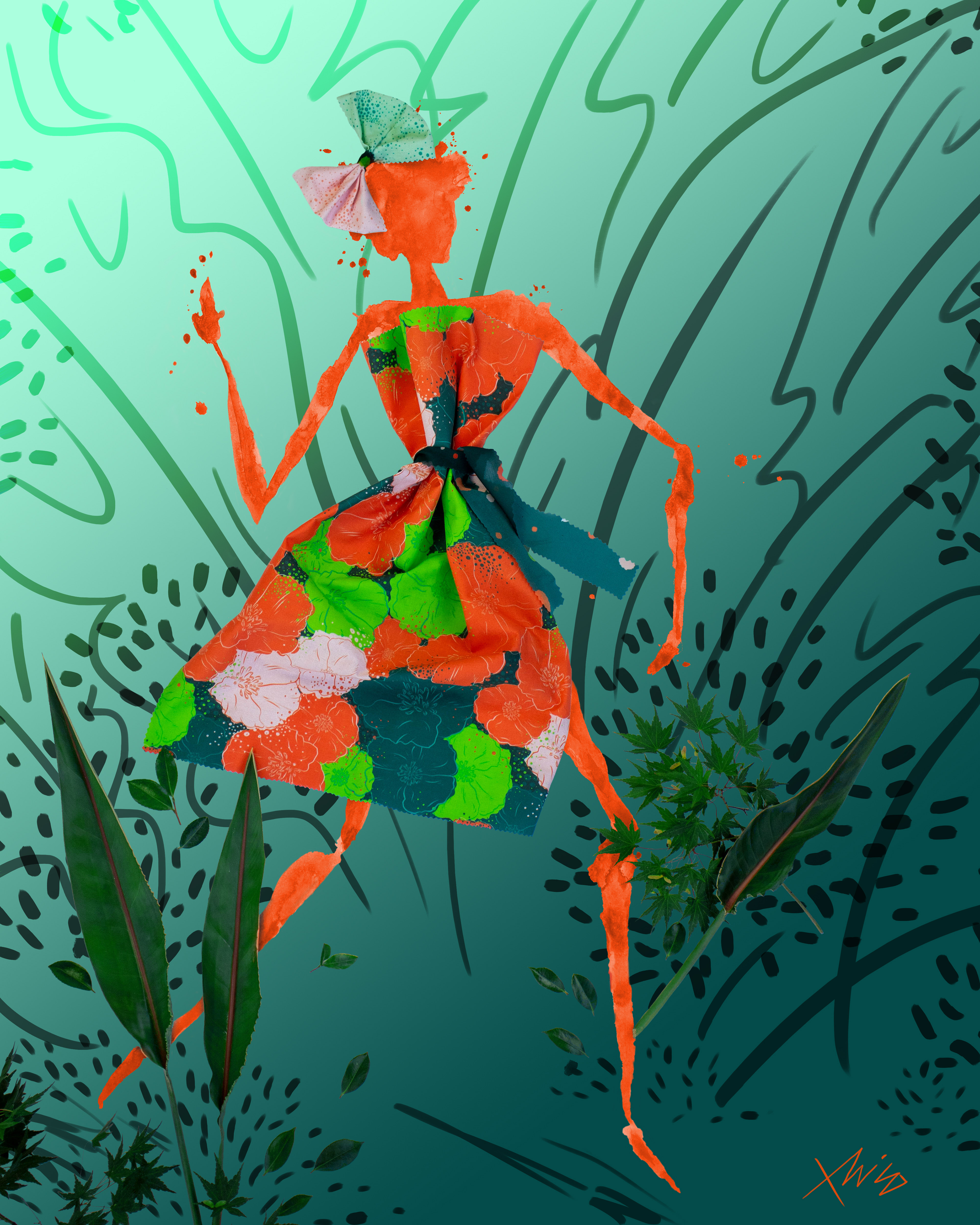 Poppin' Poppies Fashion Illustration by Xhico