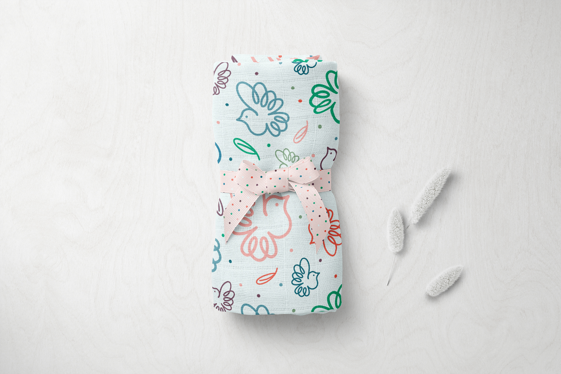 Muslin Wrap and Ribbon