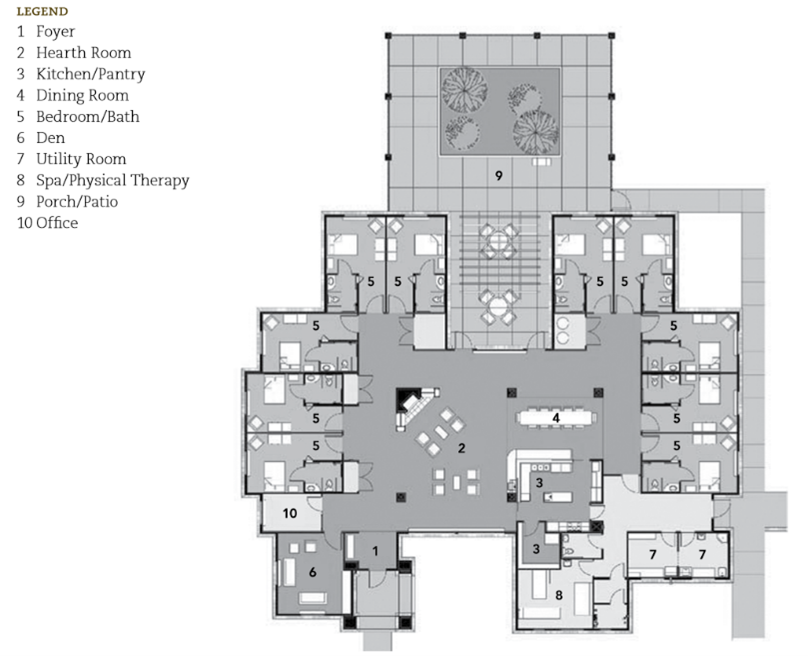 Figure 3: Floor plan of a Green House in Youngtown, Arizona. Source: The Green House Project