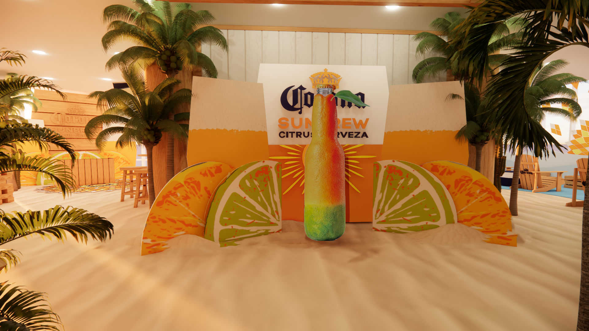 Here guests can come give a hand and help unpeel the large-scale Corona Sunbrew Ceremony to welcome everyone to the island.
