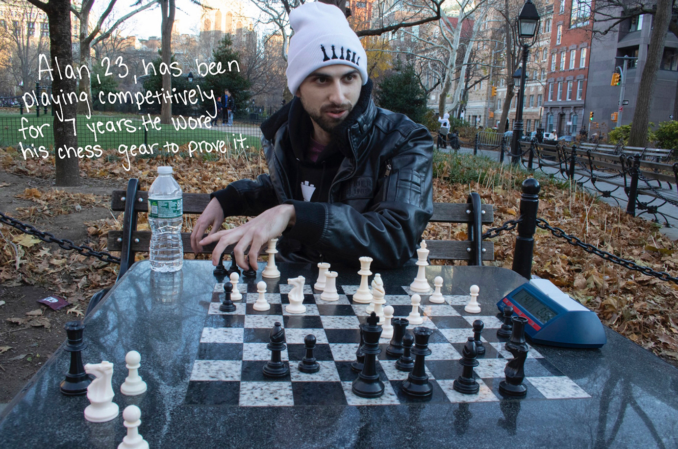 This is Alan. We played a longer game, using the timer for only half, until he decided he was "having fun". He told me about chess competitions he had played in, and about the local chess club he was a regular at. At the end of our game he asked for my number and if I wanted to grab drinks.