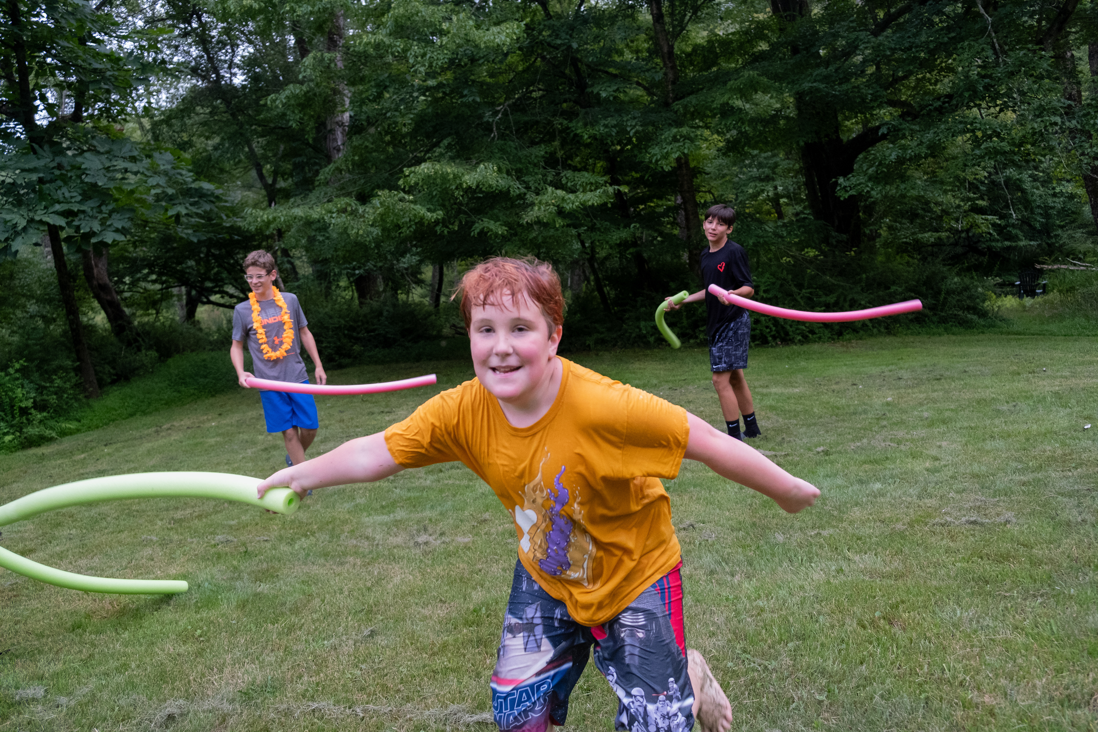 The kids always know how to have the best time. 