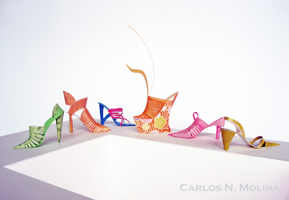 Miniature Paper Shoes - 1.5" long