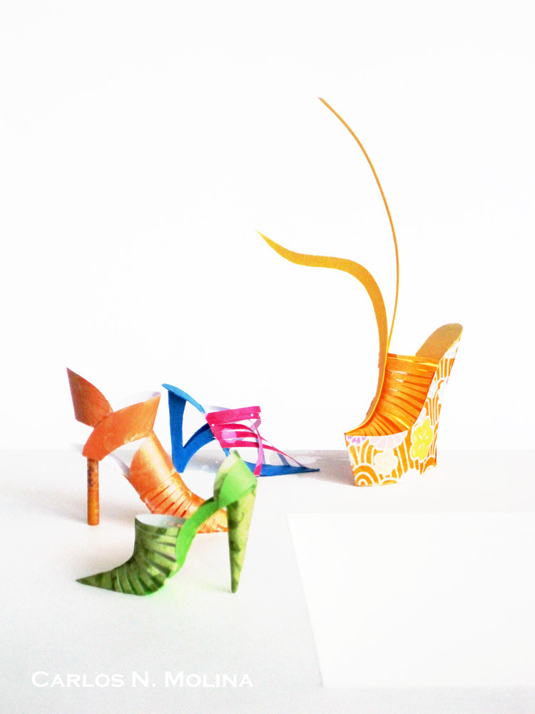 Miniature Paper Shoes - 1.5" long