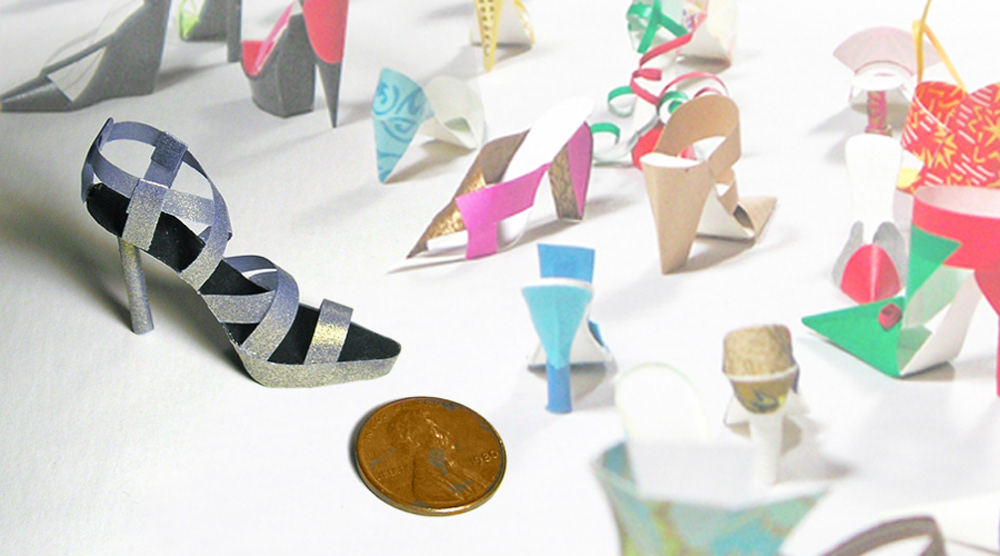 Miniature Paper Shoes - 1.5" long