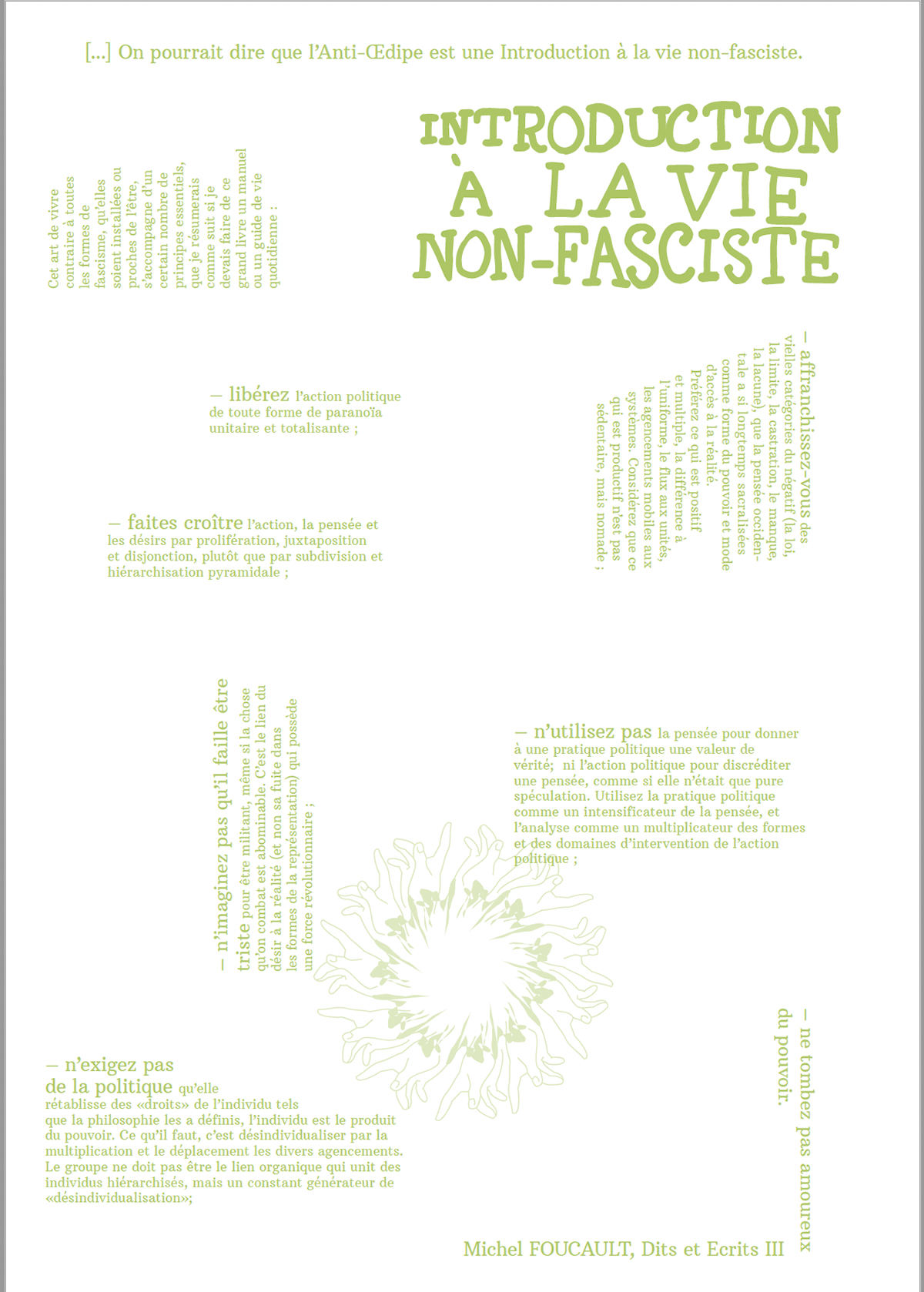Texte: "Introduction à la vie non-fasciste" par Michel Faucualt