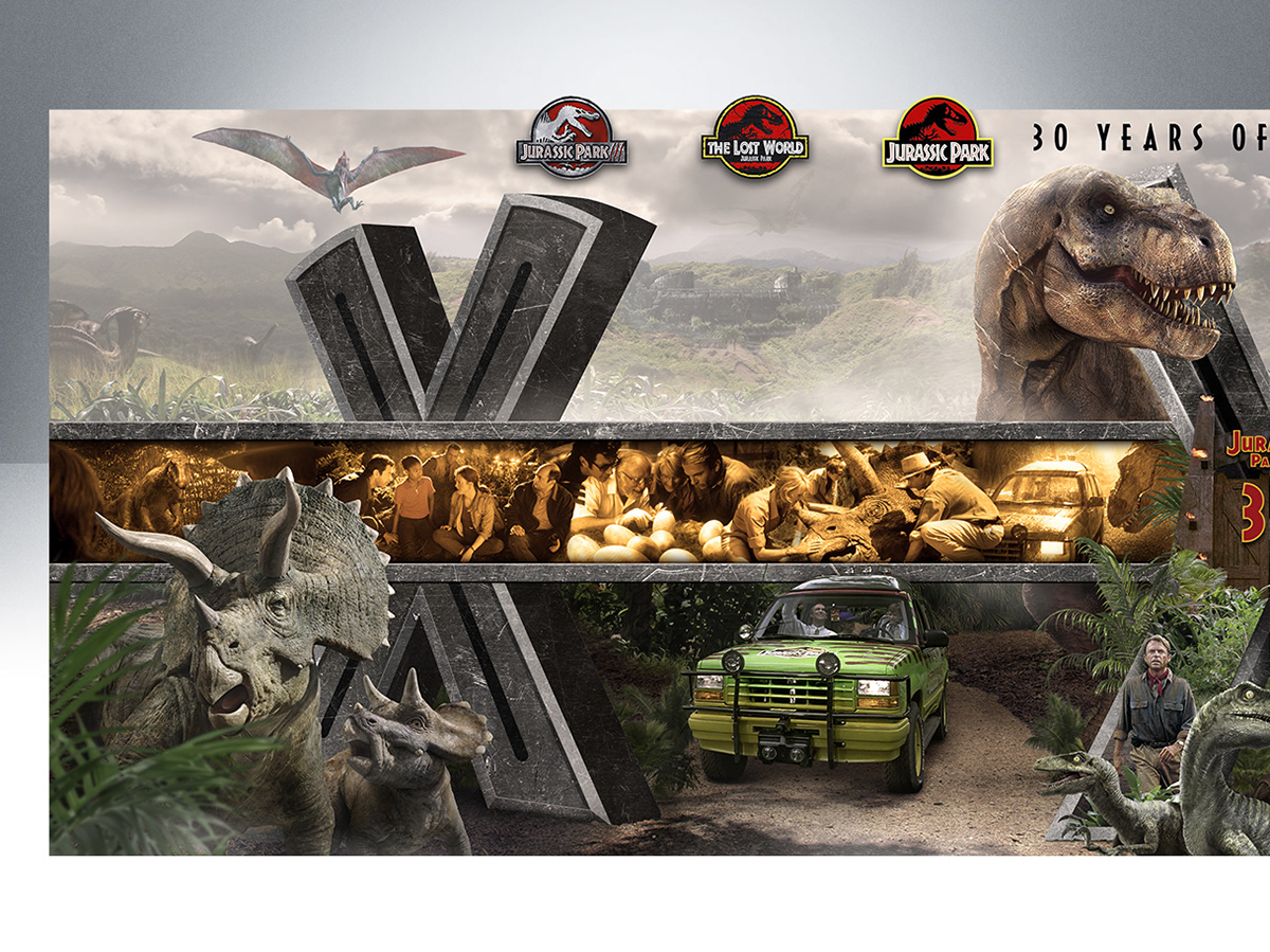 fan art commemorating the Jurassic Park 30th Anniversary this year 2023. 