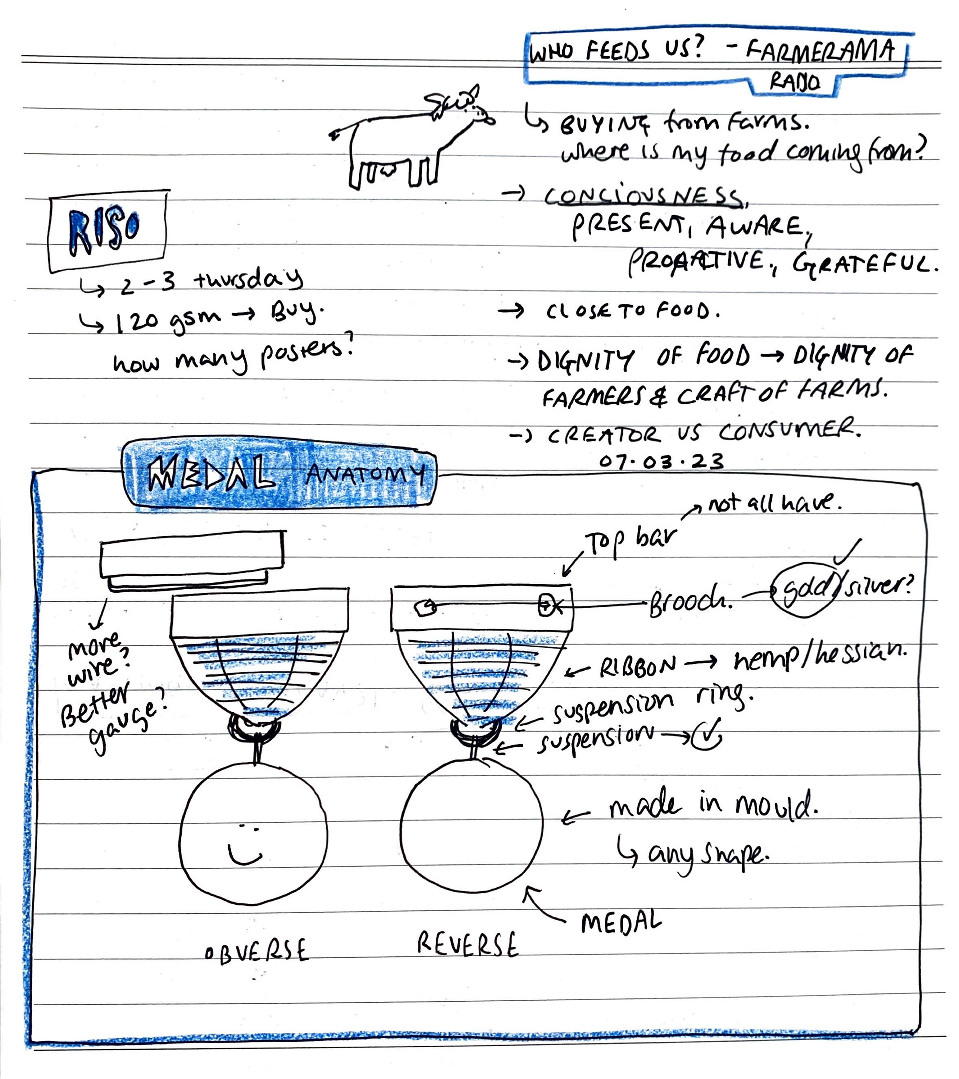 working out the anatomy of the medals - terminology etc
