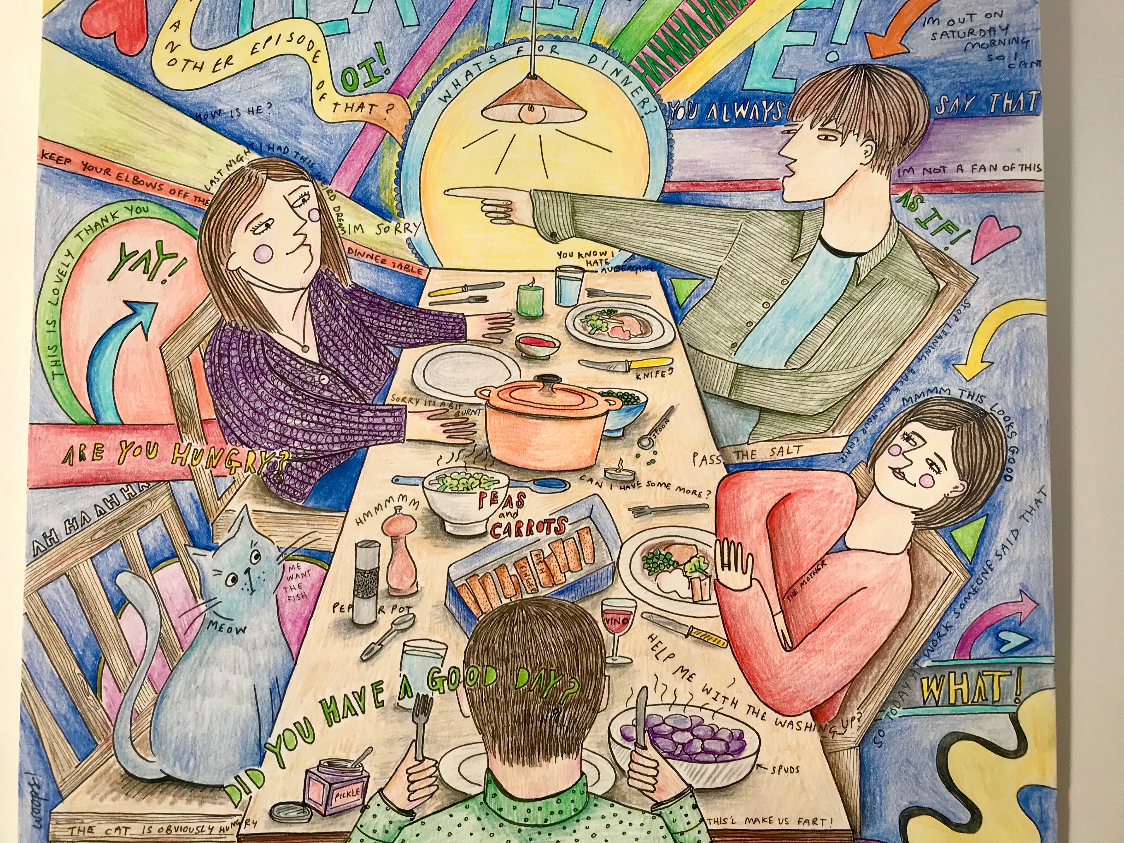 Coloured pencil and Pen drawing - A3