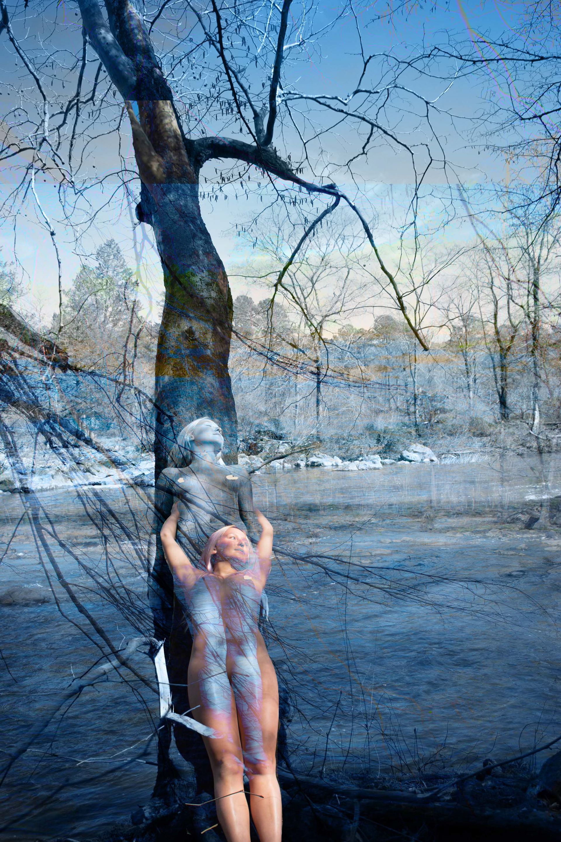 "The River Spirit" Digital photography and digital collage, 2023