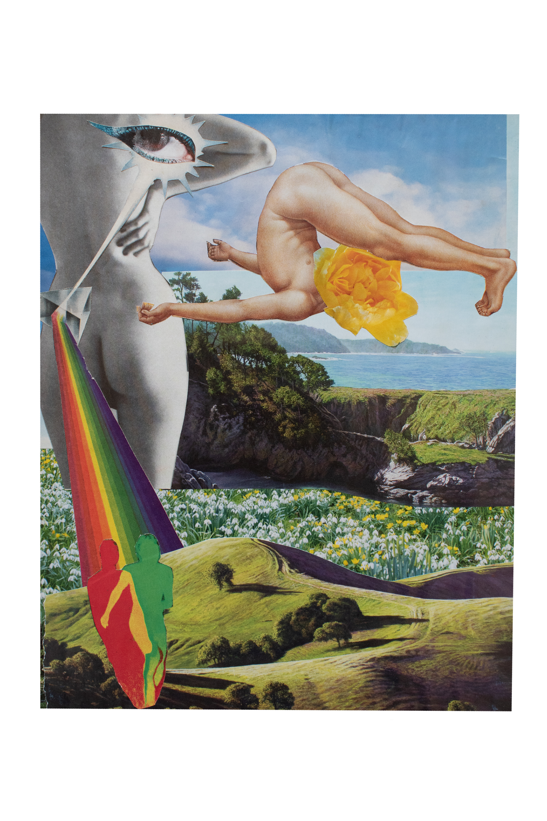 "In Balance" Magazine paper collage on canvas board, 2022